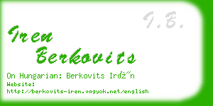 iren berkovits business card